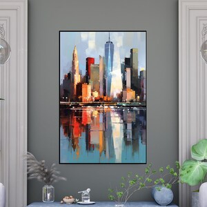 City View,100% Hand Painted, Textured Painting, Abstract Oil Painting, Acrylic Painting, Wall Decor Living Room, Office Wall Art