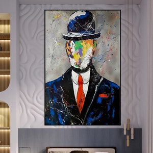 The Son of Man,100% Hand Painted, Graffiti Art, Pop Art Painting, Wall Decor Living Room, Office Wall Art, Original Painting
