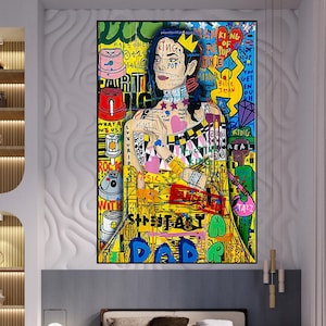 Michael Jackson, 100% Hand Painted, Graffiti Art, Pop Art Painting, Wall Decor Living Room, Office Wall Art, Original Painting