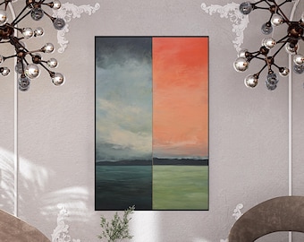 Textured Ocean Oil Painting: Abstract Seascape Wall Art