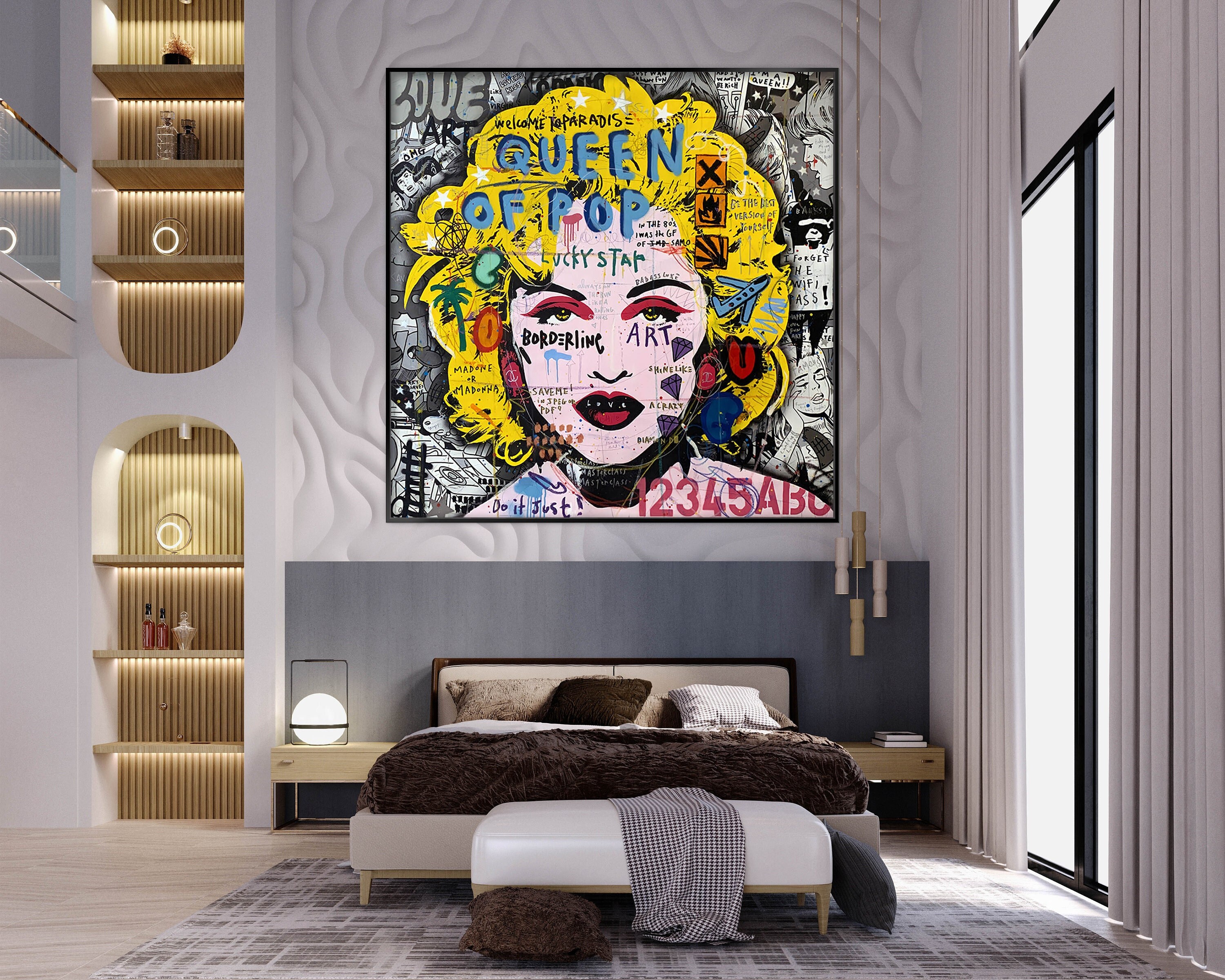 手描きのマリリン・モンローのグラフィティポップアート絵画 - Etsy 日本