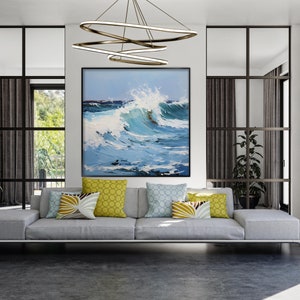 Ocean, Ocean Landscape, Waves, Storm 100% Hand Painted, Textured Painting, Abstract Oil Painting, Acrylic Painting, Wall Decor Living Room