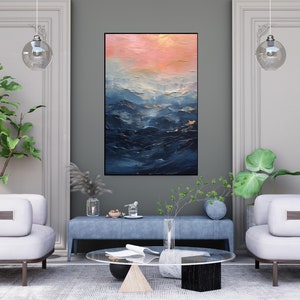Sunset, Ocean, Gold Waves 100% Hand Painted, Textured Painting, Abstract Oil Painting, Acrylic Painting, Wall Decor Living Room, Office Wall