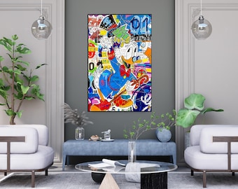 Hand Painted Donald Duck Graffiti Pop Art Painting - Etsy