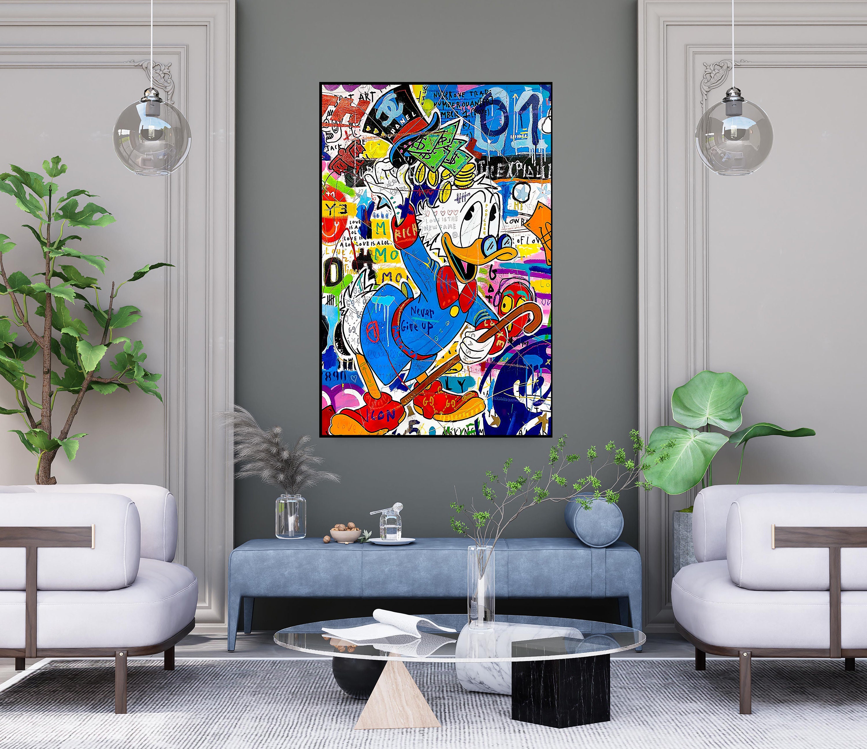 Hand Painted Donald Duck Graffiti Pop Art Painting - Etsy