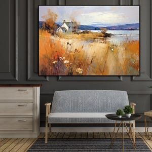 Landscape, 100% Hand Painted, Textured Painting, Abstract Oil Painting, Acrylic Painting, Wall Decor Living Room, Office Wall Art