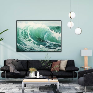 Ocean Landscape, Hurricane, Ocean 100% Hand Painted, Textured Painting, Abstract Oil Painting, Acrylic Painting, Wall Decor Living Room
