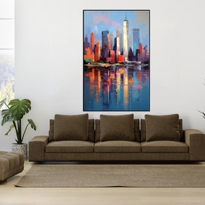 City View,100% Hand Painted, Textured Painting, Abstract Oil Painting, Acrylic Painting, Wall Decor Living Room, Office Wall Art