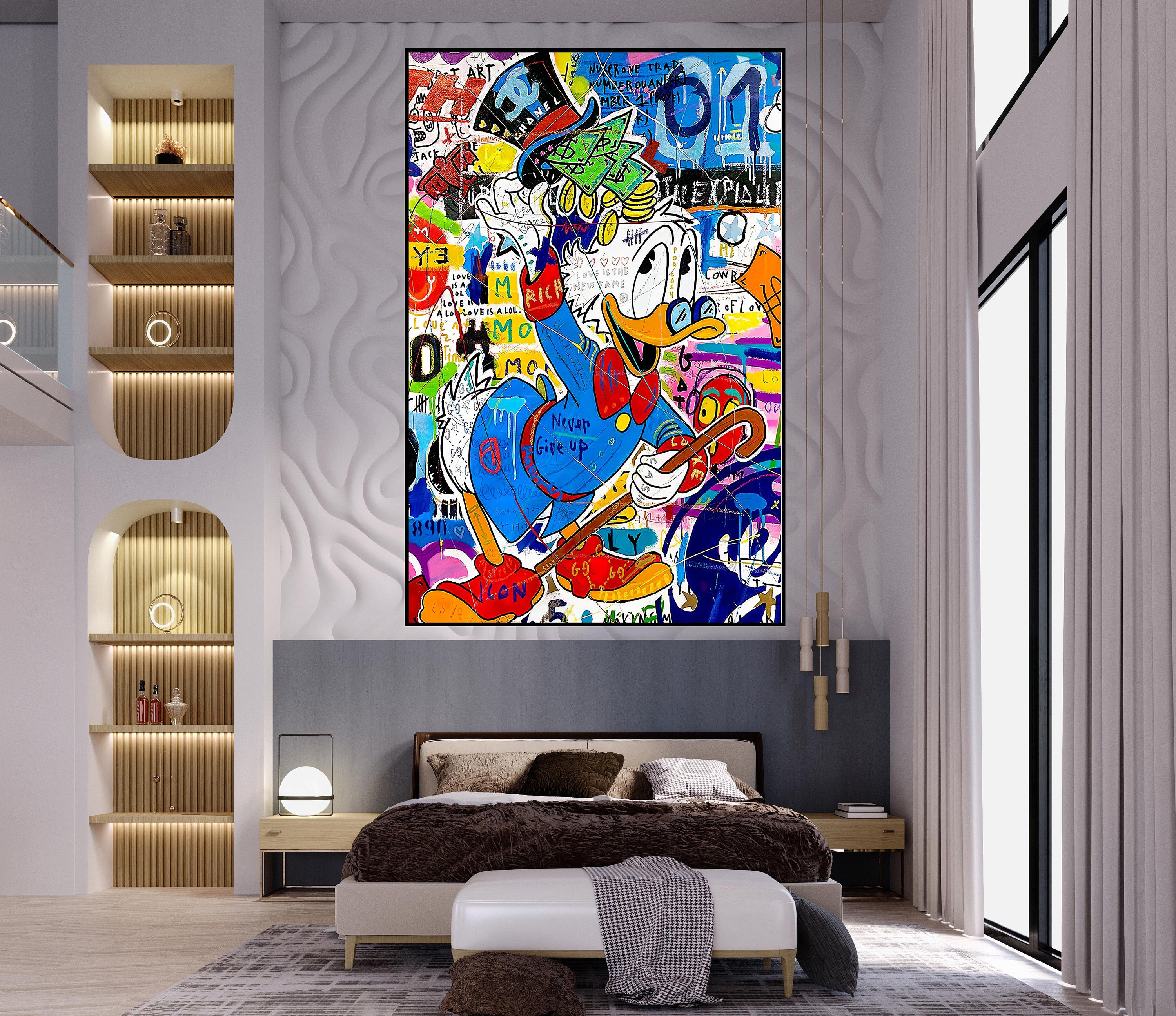 Hand Painted Donald Duck Graffiti Pop Art Painting - Etsy
