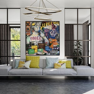 David Canvas Art, 100% Hand Painted, Graffiti Art, Pop Art Painting, Wall Decor Living Room, Office Wall Art, Original Painting
