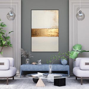 Gold Leaf, White 100% Hand Painted, Textured Painting, Abstract Oil Painting, Acrylic Painting, Wall Decor Living Room, Office Wall Art