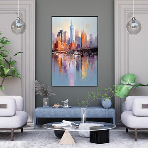 City View,100% Hand Painted, Textured Painting, Abstract Oil Painting, Acrylic Painting, Wall Decor Living Room, Office Wall Art