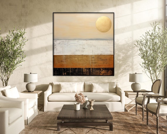 手描きの抽象油絵：質感のある壁アート装飾 - Etsy 日本