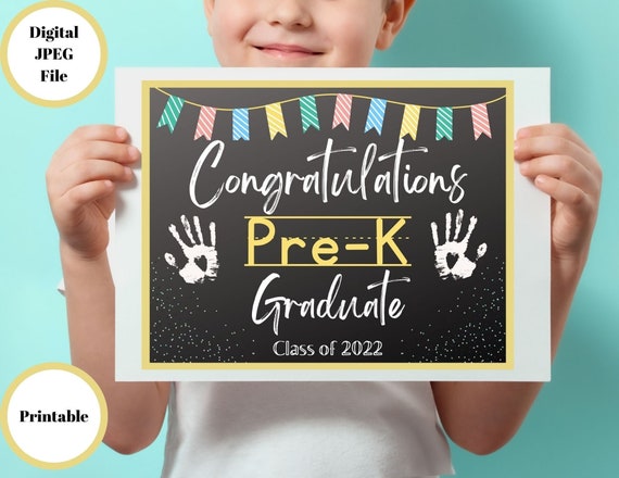 Printable Graduation Sign for Pre-k Pre-kindergarten - Etsy