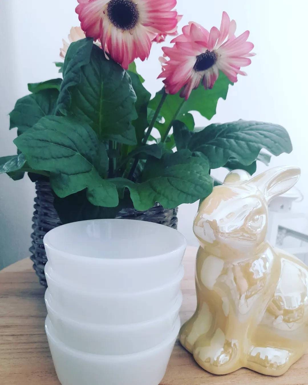 4 Ramequins Arcopal Usa Blanc 70's Vintage