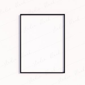 Maquette de cadre noir, cadre simple, maquette simple minimale, maquette d'impression d'art, tons neutres naturels modernes et minimalistes, cadre pour affiche vertical