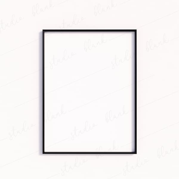 Black Frame Mockup, Simple Frame Minimal Single Mock Up, Art Print mockup, Natural Modern Minimalistic Neutral Tones, Vertical Poster Frame