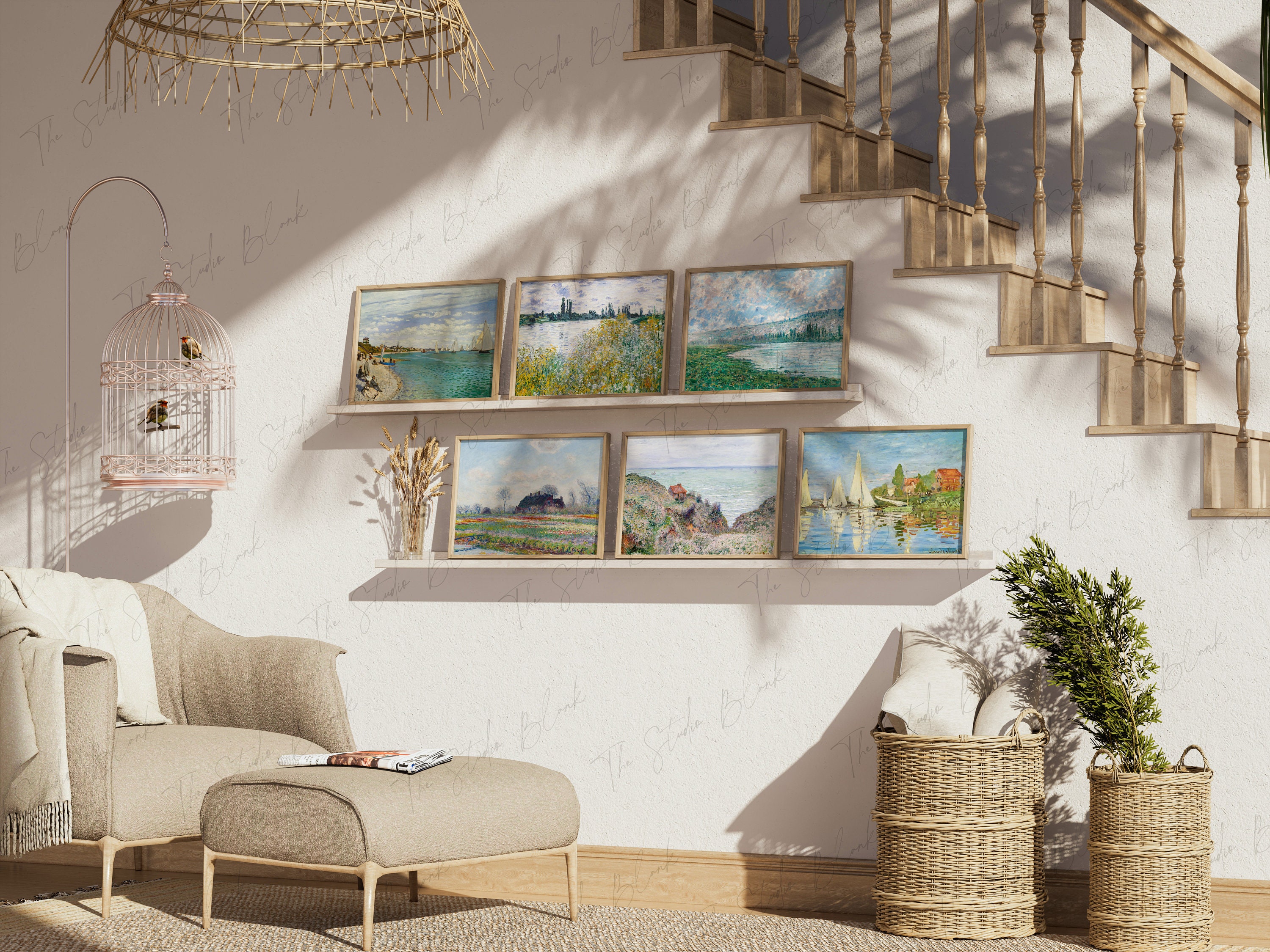 6 Horizontal Frames Mockup Gallery Wall Mockup Landscape Etsy