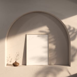 Frame Mockup, minimalistic print frame mockup, modern interior boho mockup, bauhaus mockup, soft natural light shadow earth tones mockup