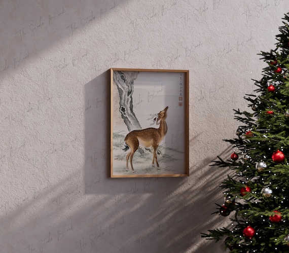 Christmas Frame Mockup, Christmas Simple Modern Interior Mockup, Christmas Art Print Mock Up, Christmas Art MockUp, Natural Light Shadow