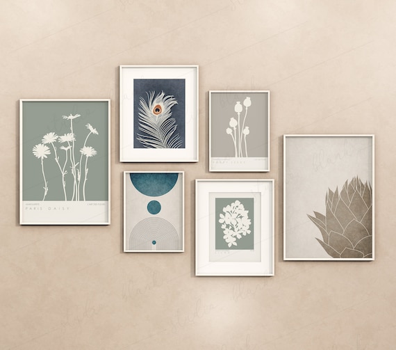 6 Frame Wall Mockup Boho Gallery Mockup Minimal Print Set Etsy