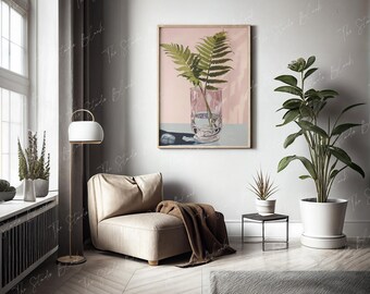 Minimalistic Frame Mockup, Modern interior mockup, 3:4 Frame Mock Up, Wood Frame Mockup, Soft Light Mockup, Pastel Tones Simple Room Scene