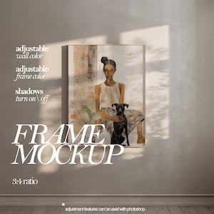 Maqueta de marco moderno, maqueta única de luz solar suave, maqueta de pared de póster minimalista, maqueta de shodow de arte de pared, maqueta de cambio de color, diseño neutro