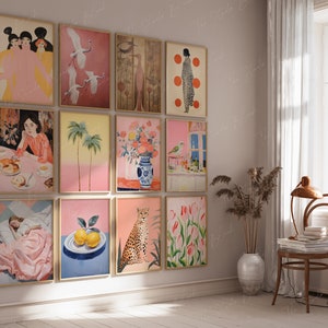 12er-Set Galeriewand Mockup, Eclectic Gallerie-Set Mock-Up, Poster Wandrahmen Mockup, natürliche weiche Sonnenlicht Schatten, digitales Kunstwerk Mockup
