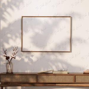 Horizontaler Rahmen Mockup, Landschaft Moderne Kunstdruck Mockup, Innenrahmen Mockup, Natürlicher Weicher Schatten Minimal Mockup, Wand Poster Mockup