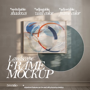 Horizontaler Rahmen Mockup, Landschaft Moderne Kunstdruck Mockup, Innenrahmen Mockup, Natürlicher Weicher Schatten Minimal Mockup, Wand Poster Mockup