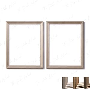 2 Frames Vintage Mockup, Old Wood Mock Up, Vintage Gold Frame, Natural Light, Vintage Eclectic Art Mockup, Portrait Picture Frame, 3:4, PSD