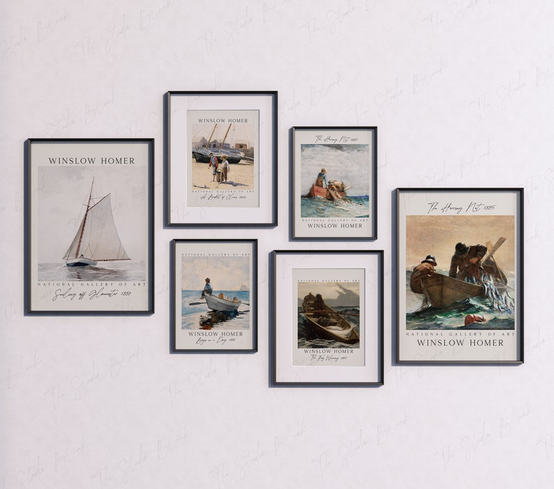 6 frame Wall Mockup, Black Frames mockup, Minimalistic Mock Up, Art Print gallery Set mockup, White minimal mockup, digital Modern six frame