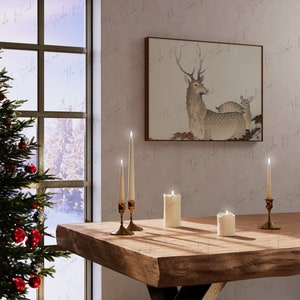 Christmas Frame Mockup, Rustic Modern Frame Mockup, Landscape Christmas Art Print Mock Up, Christmas Prints Mock Up, Natural Light Frame