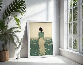 White Frame Mockup, Modern interior mockup, 5:7 ISO Poster Mock Up, Tropical Green Room Mockup, Sun Light Shadow Frame Mockup, Psd & Jpeg