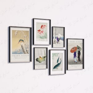 6 Black Frames Gallery Wall Mockup, Set of 6 interior Mockup, Minimal print wall Mock-Up, Art Print Set Mockup, Black Frames Display, Psd