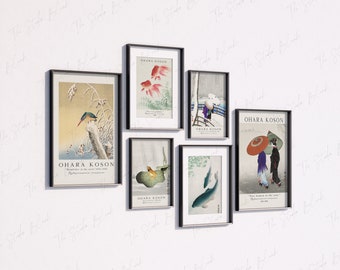 6 Black Frames Gallery Wall Mockup, Set of 6 interior Mockup, Minimal print wall Mock-Up, Art Print Set Mockup, Black Frames Display, Psd