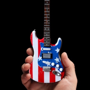 MC5 Collectible Wayne Kramer US Flag Fender Stratocaster Mini Guitar Replica Official Fender™  ® by AXE HEAVEN®