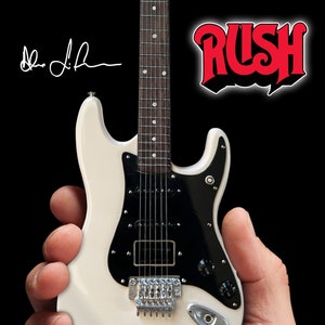 Rush Collectible Alex Lifeson Hentor Sportscaster Miniature Guitar Model Officially Licensed