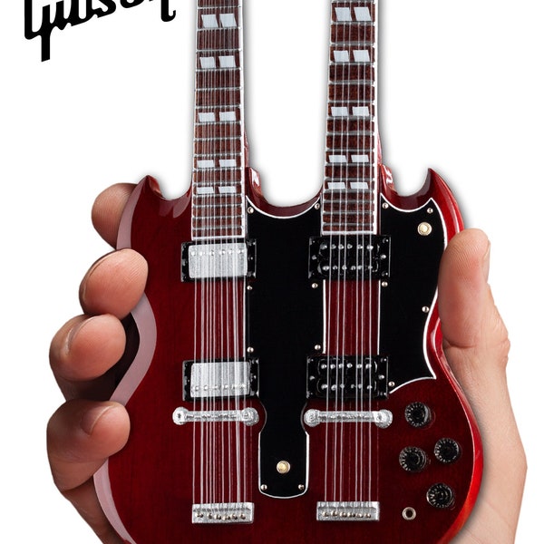 Jimmy Page Led Zeppelin SG-EDS-1275 Doubleneck Cherry Mini Guitar Model Replica - Official Gibson®