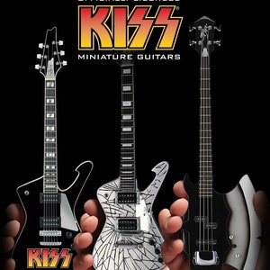 KISS Collectible **Set Of 3** Miniature Guitar Replicas Licensed KISS Mini Guitars