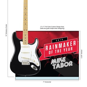 Rockstar Music Award Trophy with 10&quot; Mini Guitar - 7&quot; x 5&quot; Glass Frame