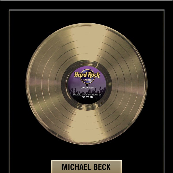 Premio disco de oro personalizado, premio disco de oro de 12 pulgadas, premio disco enmarcado de 18" x 22", premio de transmisión - disco de vinilo REAL de 12"