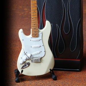 Jimi Hendrix Reverse Fender Strat Cream Stratocaster Mini Guitar Model Replica - Officially Licensed Jimi Hendrix Fender by AXE HEAVEN®