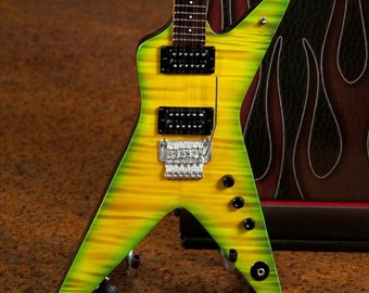Pantera Collectible - Dimebag Darrell Dime Slime Guitar - Mini Guitar Model Licensed Dean Guitar Miniature