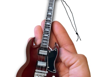 Réplica em miniatura da clássica guitarra Gibson SG Cherry de 6 polegadas - Modelo Oficial Gibson®