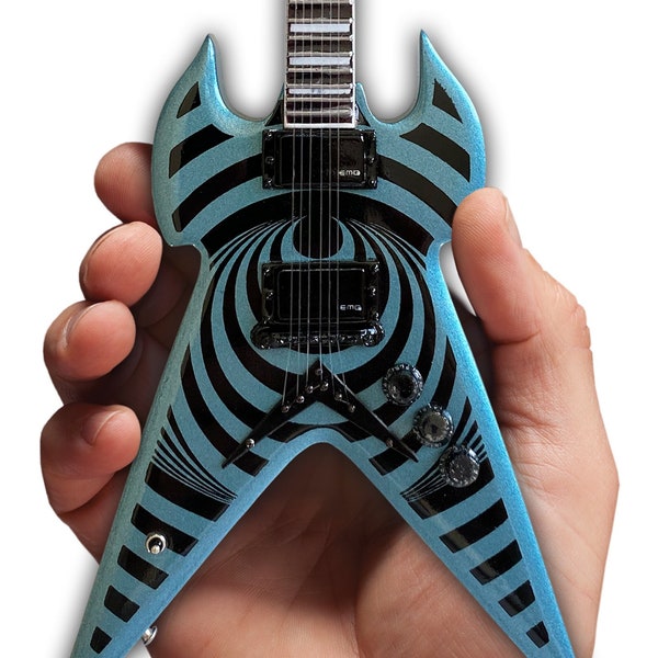 Black Label Society – WARHAMMER Pelham Blue Vertigo Mini Guitar Model - Zakk Wylde Guitar Miniature