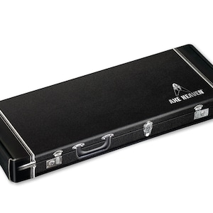 May include: Black guitar case with silver hardware and the text "Axe Heaven" printed on the top.