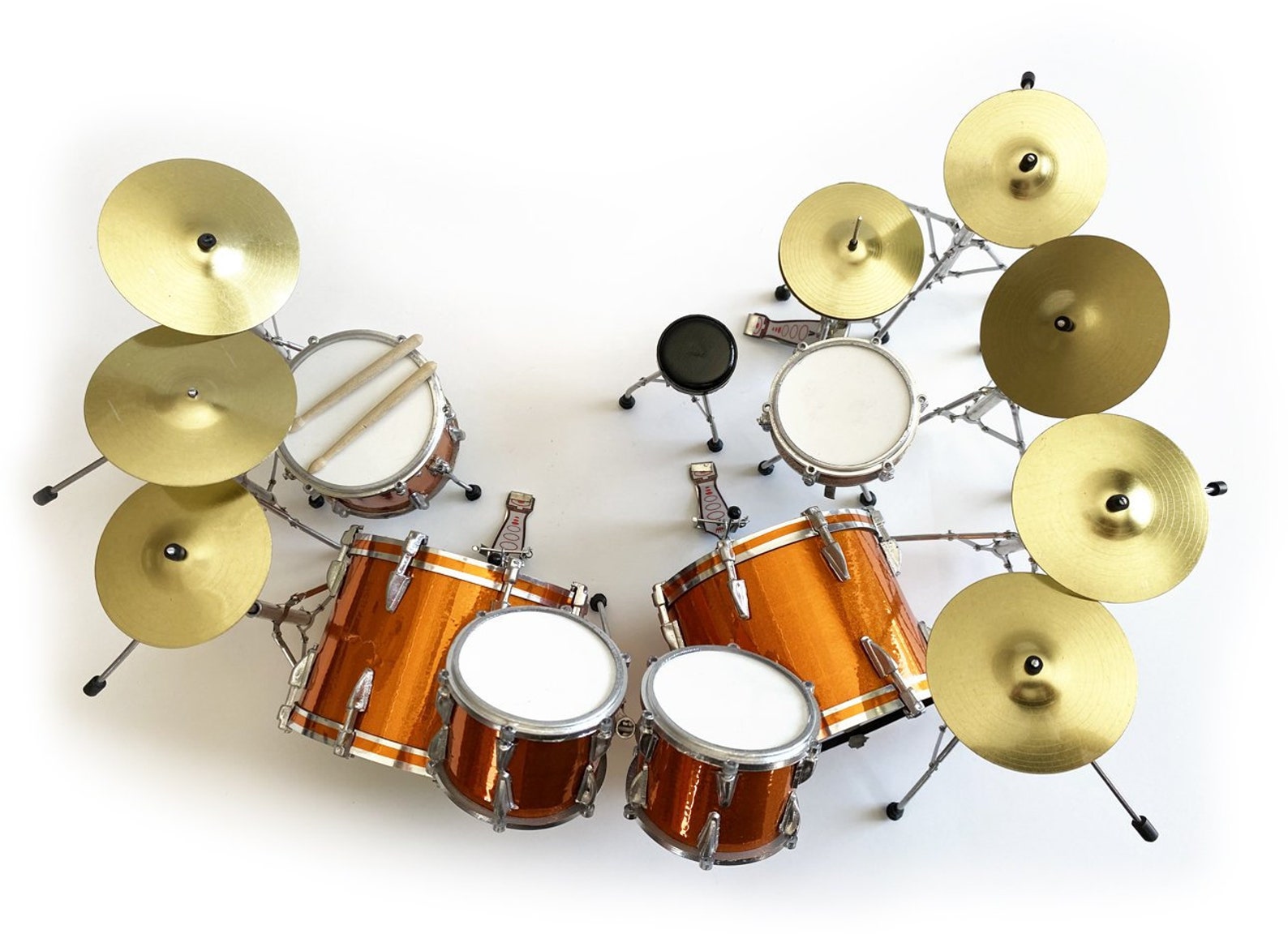 Mini Metalliça Metallica Collectible Magnetic Orange Mini Drum Kit Replica Miniature ...