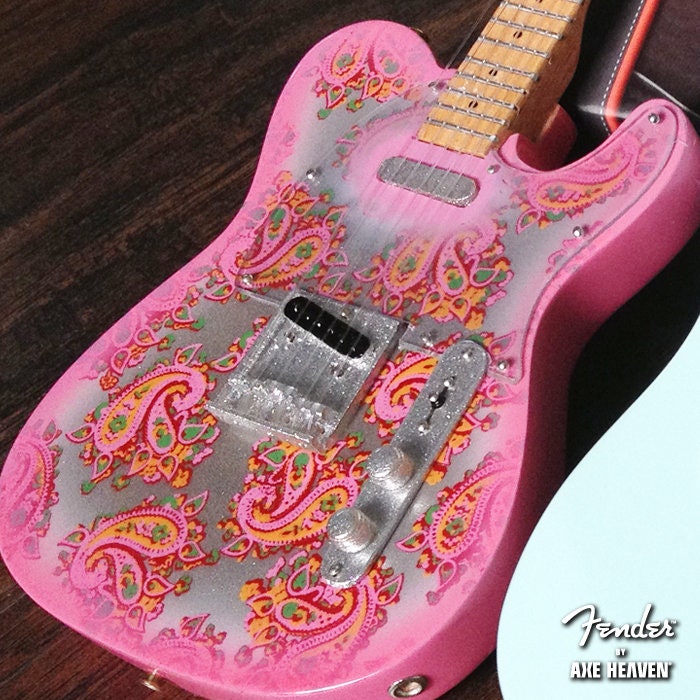 Pink Paisley Fender™ Telecaster™ Guitar Replica Miniature Guitar
