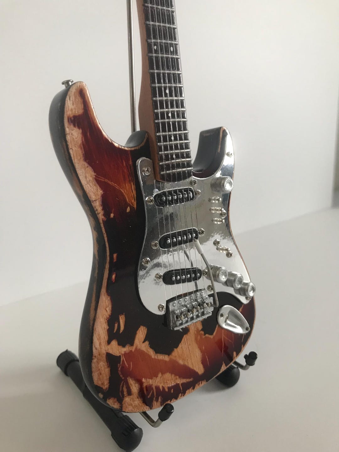 Frank Zappa Jimi Hendrix Burnt Guitar Fender Strat Mini Guitar